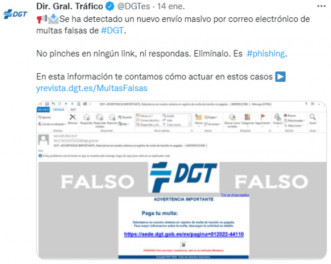 la dgt alerta de un nuevo engaño de phishing